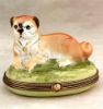 Picture of Limoges Pug Dog on Grass Box