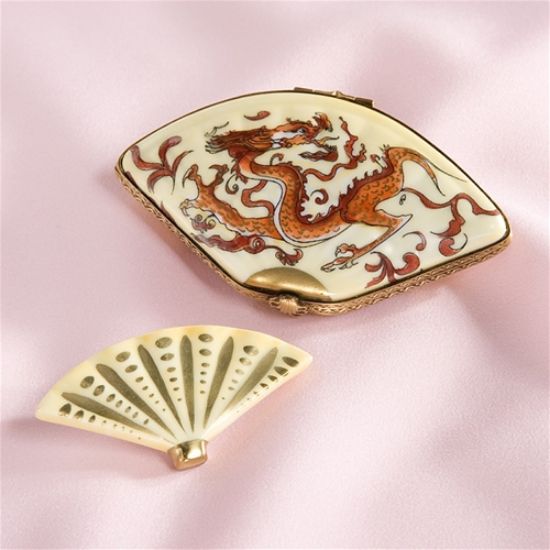 Picture of Limoges Oriental  Dragon Fan Box