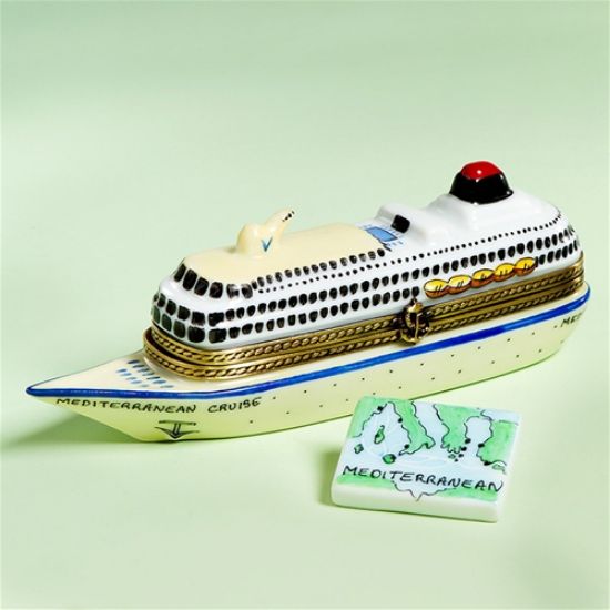 Picture of Limoges Mediterranean Cruise Boat Box with Map
