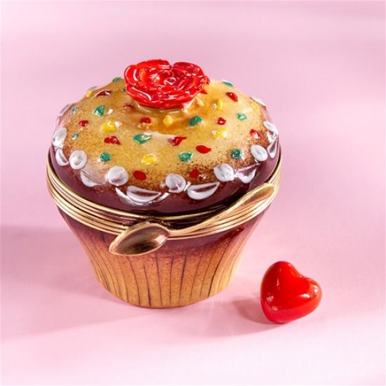 Picture of Limoges Brown Cupcake with a Rose Box and Heart