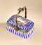 Picture of Limoges Blue Stripes and Flowers Basket Box