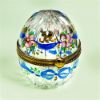 Picture of Chamart Crystal Hinged Egg Box with Ribbons and Flowers Egg