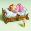Picture of Limoges Baby Girl in Bed Box with Bottle