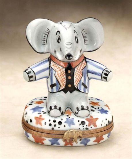 Picture of Limoges Babar Children  Elephant  on Stars Box