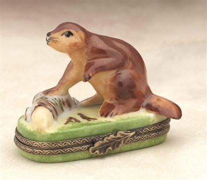 Picture of Limoges Beaver on Branch Box