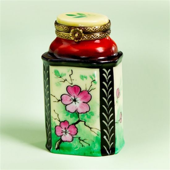 Picture of Limoges Pink Flower Tea Jar Box