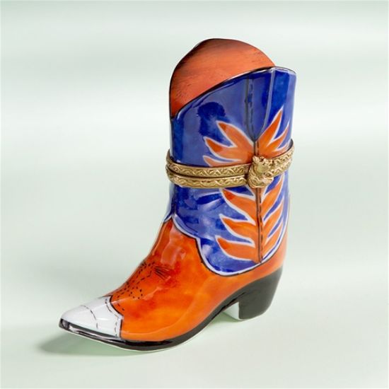 Picture of Limoges Red Blue Western Cowboy Boot  Box