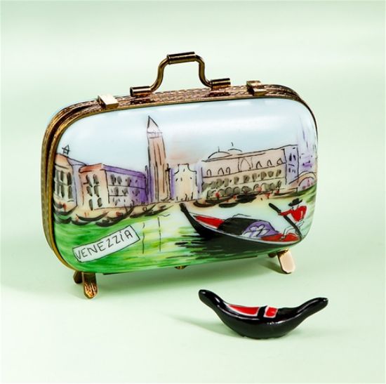 Picture of Limoges Venice Suitcase Box with Gondola 