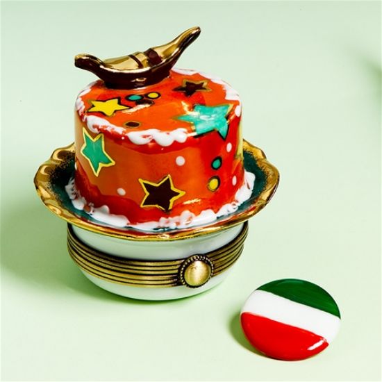 Picture of Limoges Venice BIrthday Cake Box with Gondola and Italian Flag Box