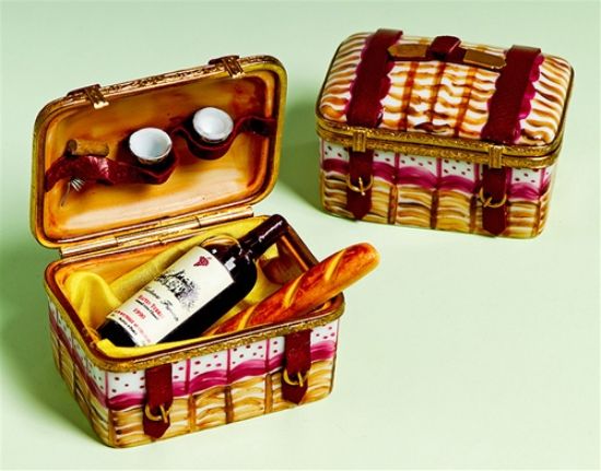 Picture of Limoges Wine and Baguette PIcnic Basket Box , Each