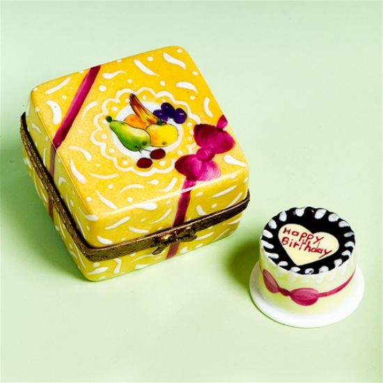 Picture of Limoges Happy Birthday Cake in Fruits Box