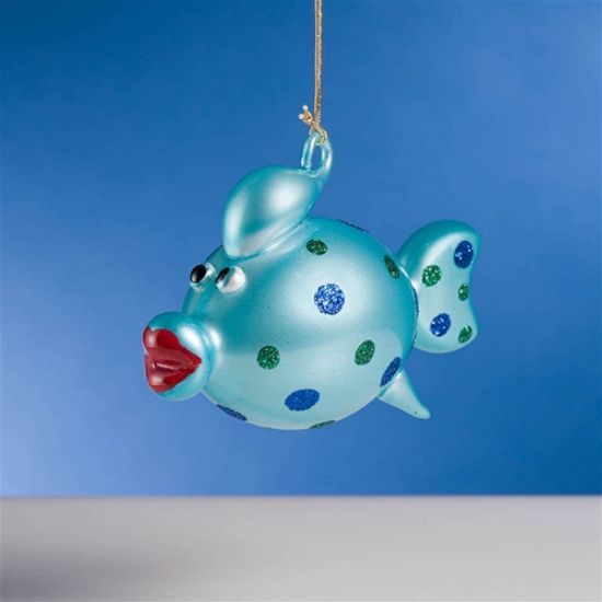 Picture of De Carlini Blue Fish with Dots Ornament  