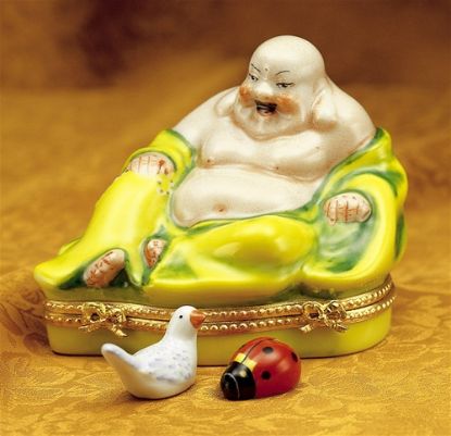 Picture of Limoges Green Buddha Box with Laydbug and Dove