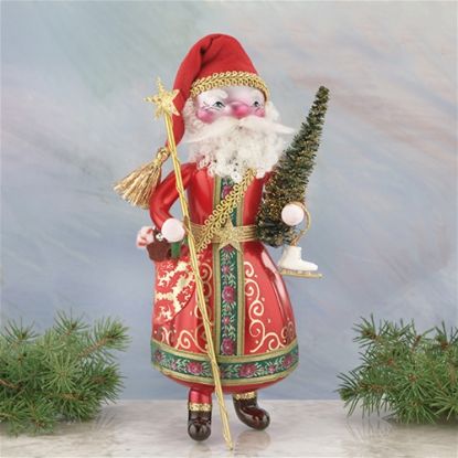 Picture of De Carlini Santa Old World with Skates Ornament