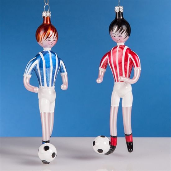 Picture of De Carlini Two Soccer players Italian Ornaments