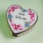 Picture of Limoges "Love Always"  Pink Ribbon Blue Flowers Heart Box