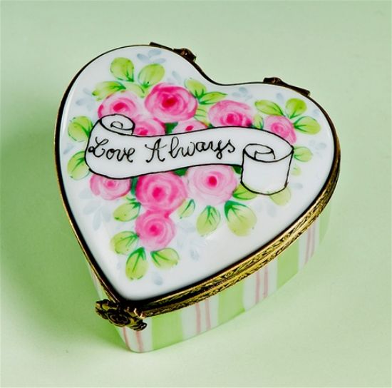 Picture of Limoges " Love Always" with Pink Roses Heart  Box