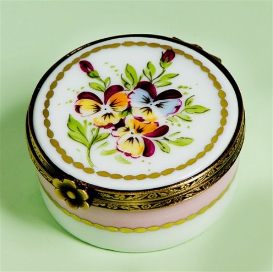 Picture of Limoges Pansies with Pink Base Box 