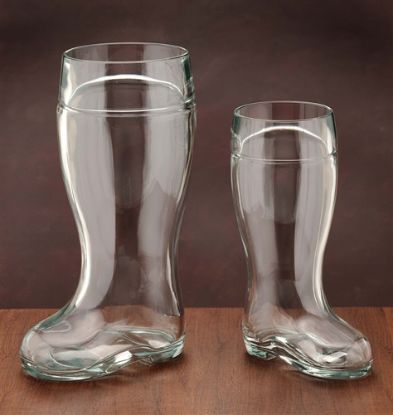 Picture of Polish Glass Boot Stein Set of Two: 1 Liter and 1/2 Liter 