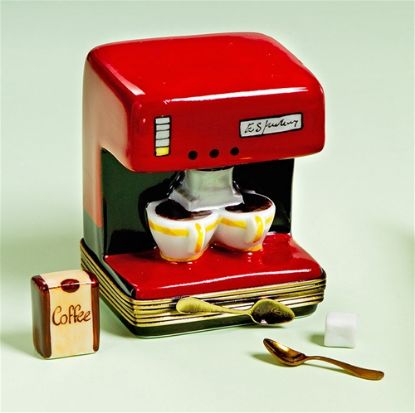 Picture of Limoges Double Espresso Machine Box with Sugar, Spoon  and Coffee 