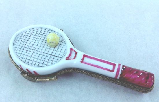 Picture of Limoges Burgundy Tennis Racquet with Ball Box
