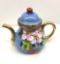 Picture of Limoges Blue Teapot with Pink Flowers Box