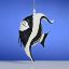 Picture of De Carlini Black and White Fish Ornament