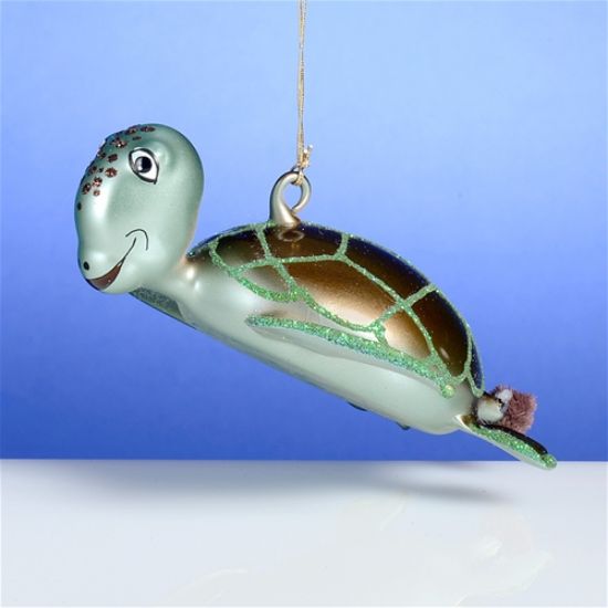 Picture of De Carlini Brown and Green Sea Turtle Ornament