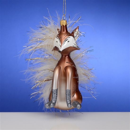 Picture of De Carlini Brown Fox Christmas  Ornament