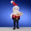 Picture of De Carlini Santa with Wooden Sled Ornament
