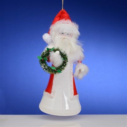 Picture of De Carlini Santa with Wreath Christmas Ornament