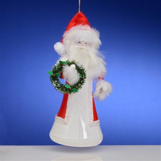 Picture of De Carlini Santa with Wreath Christmas Ornament