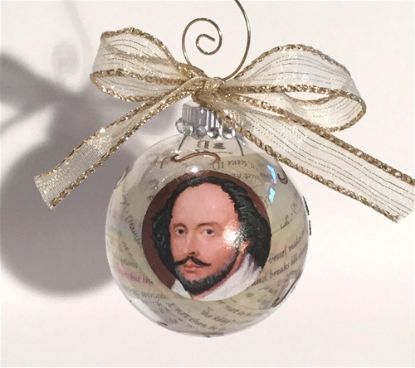Picture of Shakespeare With Poems Christmas Ornament