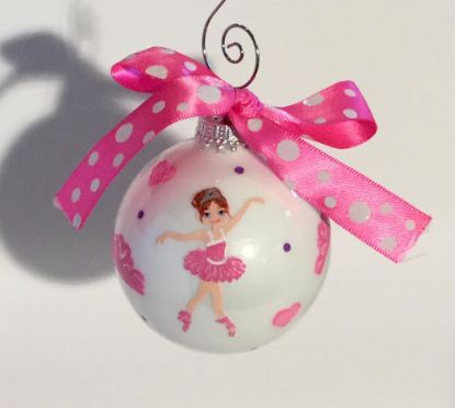Picture of Monogrammed Ballerina Christmas Ornament by Kathy