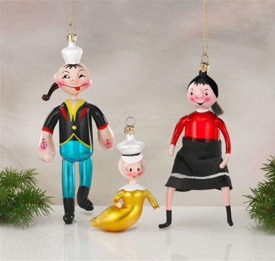 Picture of De Carlini Popeye set of 3 Ornaments