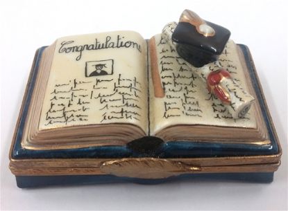 Picture of Limoges Traditional Graduation Book with Cap and Diploma Box