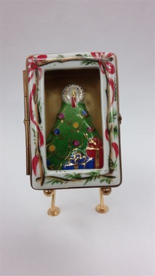 Picture of Limoges Chamart Christmas Tree in Shadow Box on Easel  