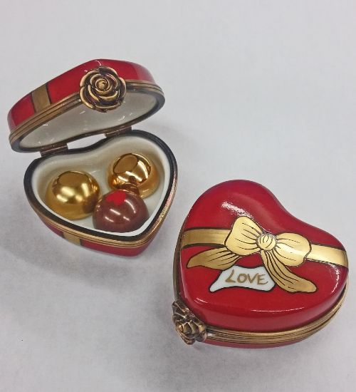 Picture of Limoges Red Heart with Chocolates Box, Each.