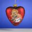 Picture of Madonna and Child Heart Russian Glass Christmas Ornament 