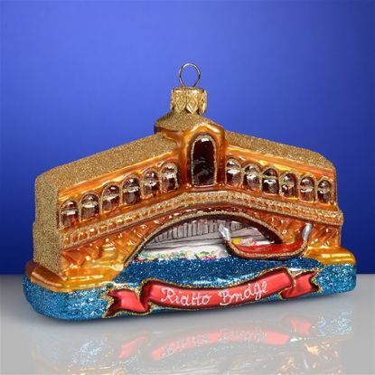 Picture of Venice Rialto Bridge Polish Glass Christmas Ornament