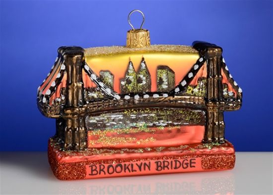 Picture of Brooklyn Bridge Polish Glass Christmas Ornament