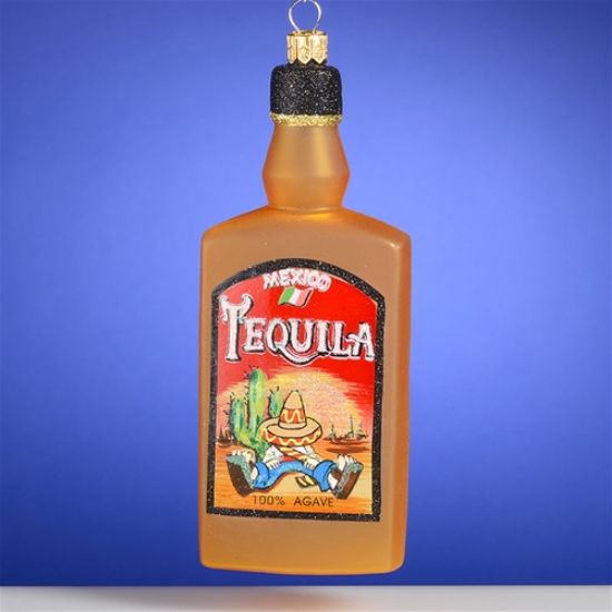 Picture of Tequila Bottle Polish Glass Christmas Ornament