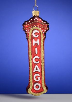 Picture of Chicago Sign Polish Glass Christmas Ornament
