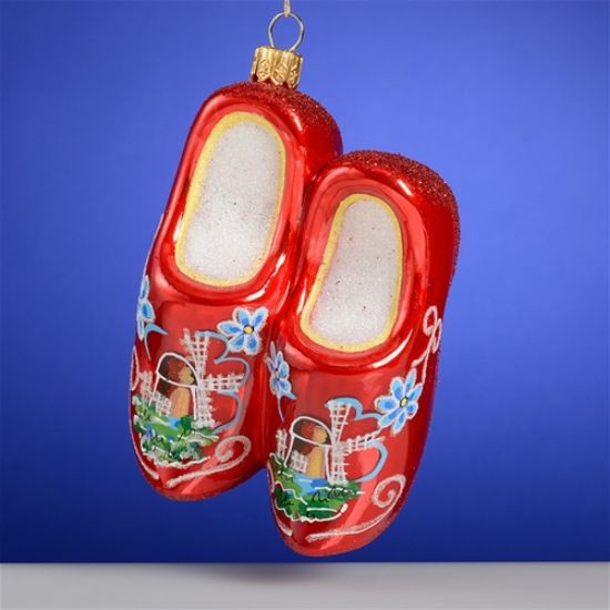 Picture of Dutch Clogs Polish Glass Christmas Ornament