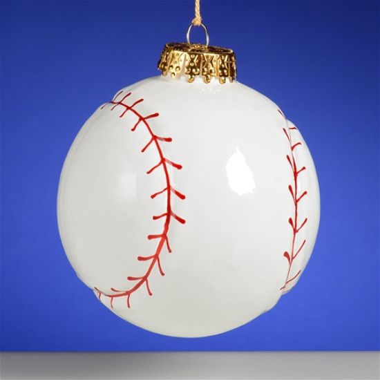Picture of Baseball Polish Glass Christmas Ornament