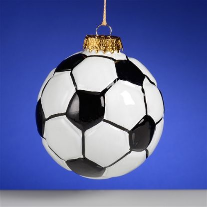 Picture of Soccer Ball Polish Glass Christmas Ornament