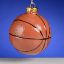Picture of Basketball Polish Glass Christmas Ornament