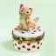 Picture of Limoges Orange Cat on Box with Red Hearts