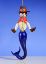 Picture of De Carlini Cowboy Mermaid Italian Christmas Ornament