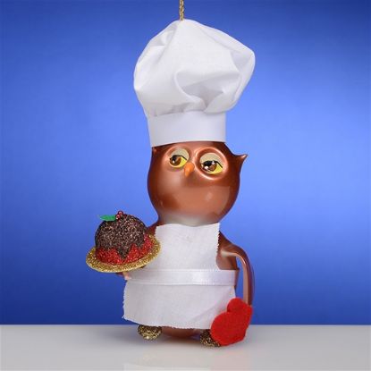 Picture of De Carlini Owl Chef Italian Christmas Ornament